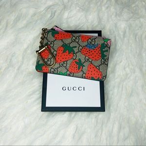 Gucci Strawberry Card Holder Keychain 